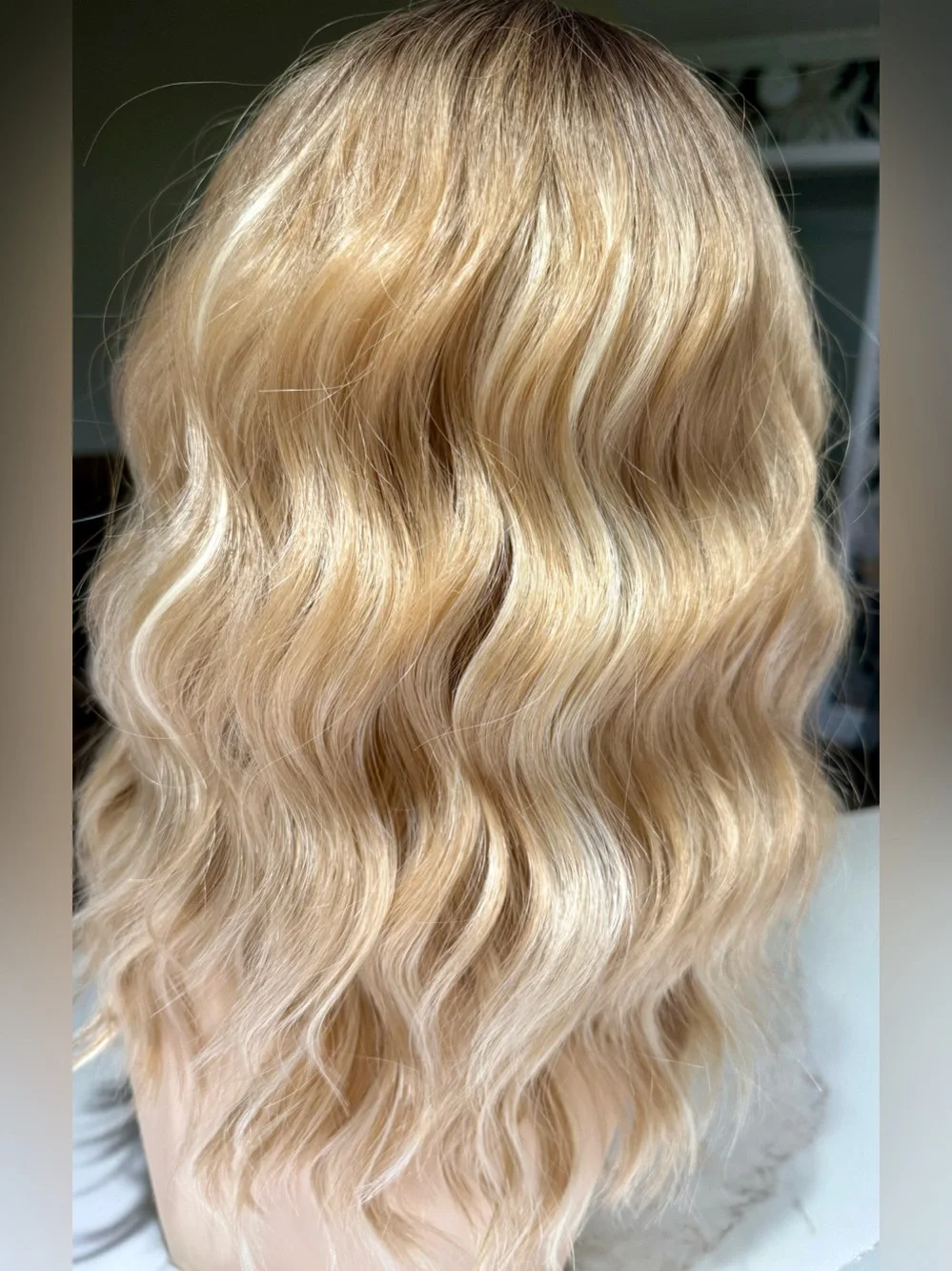 HAIR, 16” Wavy, Long Bangs, Ombre Brown to Blonde